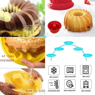 12 Turban Silicone Mini Bakvormen voor Muffins, Cake, Chocolade Pudding en Gelatine Desserts
