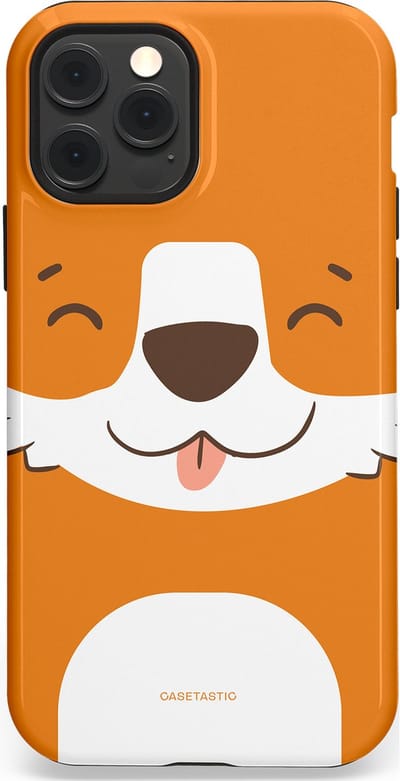 Casetastic hoesje geschikt voor Apple iPhone 12 / Apple iPhone 12 Pro - MagSafe - Dubbellaagse bescherming - Knuffelkopjes vos - Fashion Case - Oranje Wit