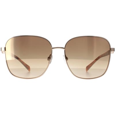 Karen Millen KM7020 410 glanzend gouden donkerbruine zonnebril met kleurverloop
