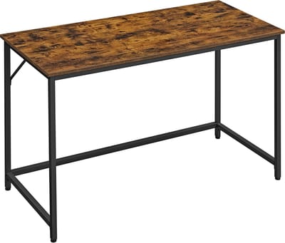 Computer Bureau - Computer Bureau Met Stalen Frame - Bureau Bureau - Gaming Bureau - Sta Bureau - Hoek Bureau - Werkstation Bureau - Spaanplaat - Staal - Vintage Bruin-zwart - 120 x 60 x 75 cm (L x B x H)