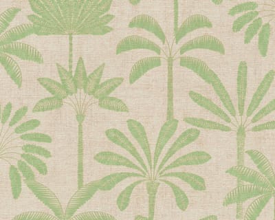 PALMBOMEN BEHANG | Grafisch - Beige Crème Groen - A.S. Création Cuba II
