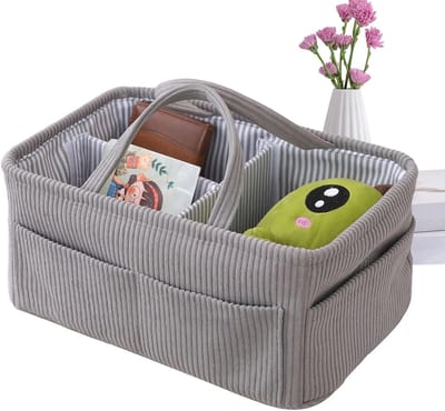 Luiermand Opbergtas - Baby Organizer - Baby Verzorging - Meerdere Compartimenten - 38x25x18cm - Grijs