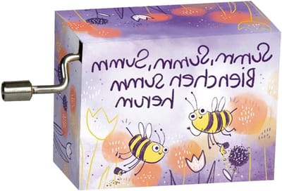 Muziekdoos Bij - Speelgoed Muziekdoosje - Kinderkamer Decoratie - Resonantie Hout - 8.5 cm