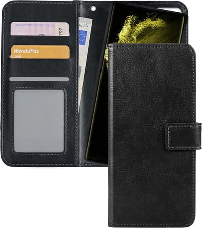 Hoesje - 2 in 1 - Geschikt voor Samsung Galaxy S22 Ultra - Met Uitneembare Hard Cover - Bookcase - Wallet Case - Met Pasjeshouder - Book Case - Uitneembaar - Pashouder - Kunstleer - Telefoonhoesjes - Zwart