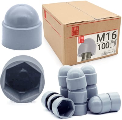 LUN FIX - Schroefkap - Zeskant Dekking - M16 - 100 Stuks - Beschermkappen