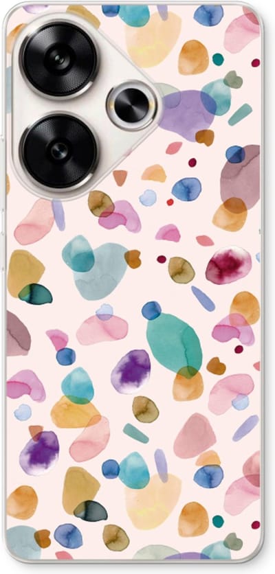 Case Company® - Hoesje geschikt voor Xiaomi Poco F6 hoesje - Terrazzo Memphis - Soft Cover Telefoonhoesje - Bescherming aan alle Kanten en Schermrand