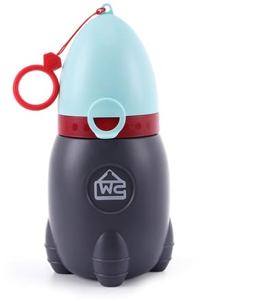 Dailygoods - Draagbaar potje voor baby's en kinderen, voor reizen, hygiënisch, noodtoilet voor camping, auto, model raket, lichtblauw