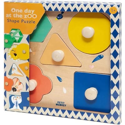 Petit Monkey vormenpuzzel One day at the zoo 12 mnd+