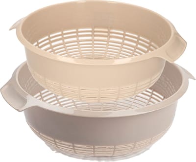 Plasticforte kunststof keuken vergieten - combi set - beige - 27 x 10 cm en 23 x 9 cm