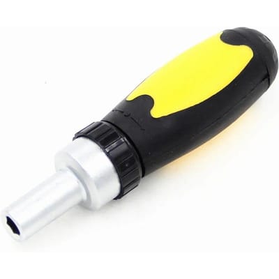 1 stuks Rechte Handgreep 1/4 Batch Kop Schroevendraaier Positieve en Negatieve Ratelhandgreep Sleutel 6.35mm Schroevendraaierkop Verlengstuk black