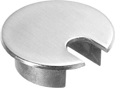 Ronde kabelgatafdekking 35 mm voor kantoor en werkblad, kabelorganizer in zilver, ideaal voor kabelbeheer en netwerkkabels
