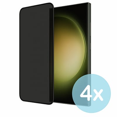 Privacy Screenprotector Geschikt voor Samsung Galaxy S23 Ultra – Anti-Gluren – Krasbestendig Gehard Glas 9H – Volledige Dekking – 4-Pack – FuturiQ
