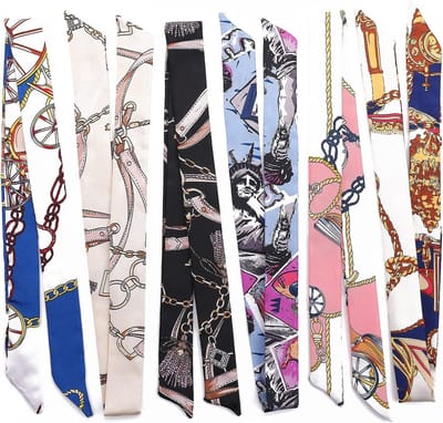 6 Stuks Satijnen Portemonnee Sjaal voor Handtassen - Smalle Neckerchief voor Haar en Hoofddecoratie - Multicolor, 88*4cm/34.6*1.5in - Perfect voor Vrouwen en Meisjes, Accessoires en Mode