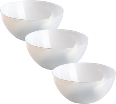 Plasticforte Serveerschaal - 3x - saladeschaal - D23 x H9.5 cm - kunststof - transparant - 2900 ml - voedsel serveren
