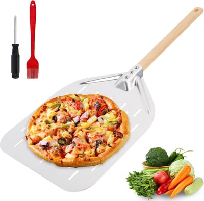 La'Moussawi ® Professionele Pizzaschep met Perforaties en Accessoires voor Perfecte Pizza's