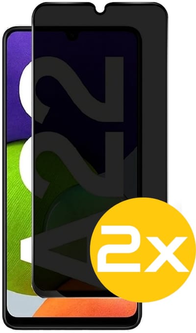 Privacy Screenprotector Geschikt Voor Samsung A22 5G - Volledige Beschermglas - 2 Stuks