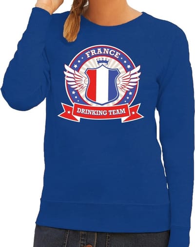 Blauw France drinking team sweater / sweater blauw dames - Frankrijk kleding XS
