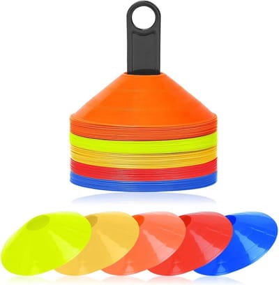 50-delige Set Markeerborden Voetbal Rugby Cricket Training PE-Kunststof 20 cm Diameter 5 cm Hoogte