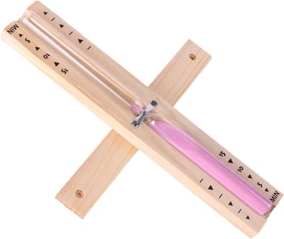 Zandloper Timer - Badkamer Zandloper Timer - Houten - Wandmontage en Draaibaar - 15 minuten aftellen - Sauna Timer - Roze