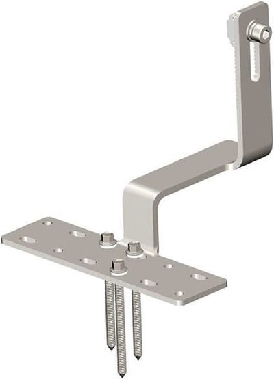 PV RVS dakhaak 4 stuks -Zonnepaneel Montagebeugel landscape compleet -met zelftappers en railklem-Aluminium panlat schuifdakhaak-zonnepaneel beugels-zonnepaneel beugel