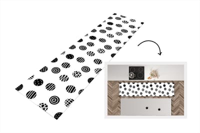 Keukenloper - Loper keuken - Patronen - Stip - Zwart Wit - 200x50 cm - Keukenloper vinyl