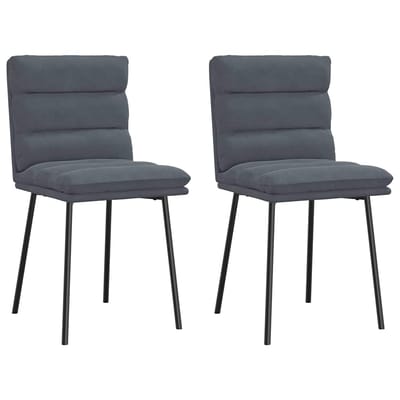 vidaXL - Eetkamerstoelen - 2 - st - fluweel - donkergrijs