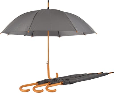 Paraplu 4 stuks - Grijze Paraplu's met Houten Handvat - Set van 4 - Opvouwbaar - Windproof - Automatisch Openen Regenparaplu - 98cm Diameter