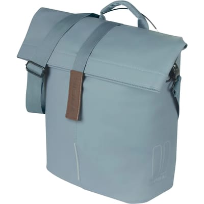Basil City - Fietsshopper - Enkele fietstas - MIK Studs - 14-16 liter - Graphite blue - Waterafstotend - Reflectiedetails