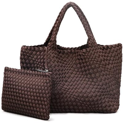 Handgeweven Dames Tas: Modieus, Trendy, Veelzijdig, Frisse Onderarmtas, Draagtas voor Moeder en Kind met Grote Capaciteit black