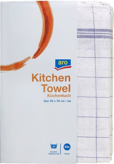 Aro - Keukendoek - 50 x 70 cm - 30 Stuks - Grootverpakking - Blauw - Wit