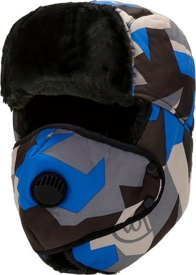 Bovista Wintermuts - Heren - Dames - Volwassenen - Muts - Ski Mask - Bivakmuts - Balaclava - Ski Masker - Face Mask - Full Face Mask - Winter Masker - Camo - Blauw