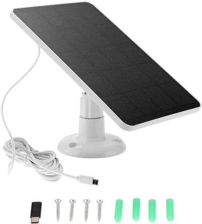 Zonnepaneel Camera - Zonnelader Buiten - Beveiliging Camera - IP65 Waterdicht - 17.5 x 12 x 0.9 cm - Wit