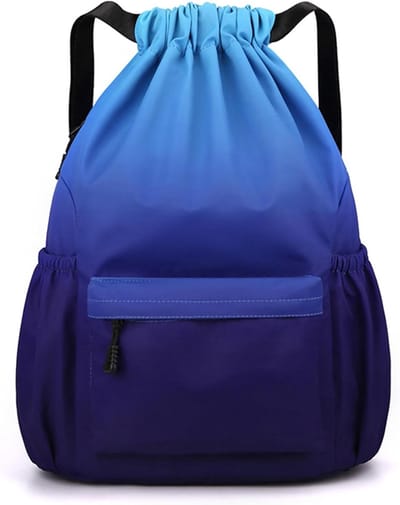 Outdoor Reistas met Schouderband en Trekkoord, Waterdichte Rugzak voor Sport en Avontuur, 25L, 48 x 34 x 15 cm, Gradiënt Blauw