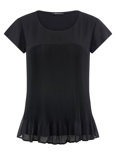 Shirt lange kapmouwen Van Peter Hahn zwart