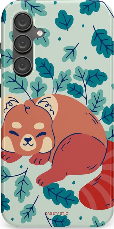 Casetastic Hoesje Geschikt voor Samsung S23 FE - Stijlvolle Beschermende Duo-layer Case - Rode panda avonturen