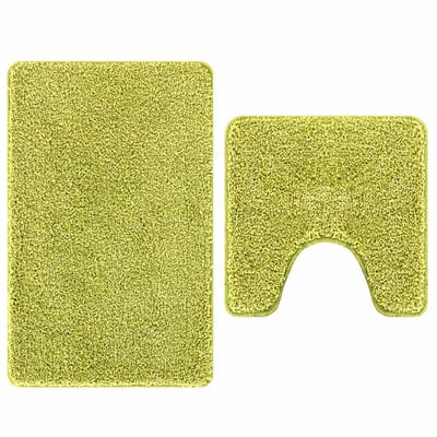 vidaXL - 2-delige - badmatset - Groen - Polypropeen - Antislip