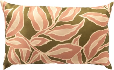 ELARA - kussenhoes outdoor 30x50 cm - bladmotief - Muted Clay - roze, groen, beige