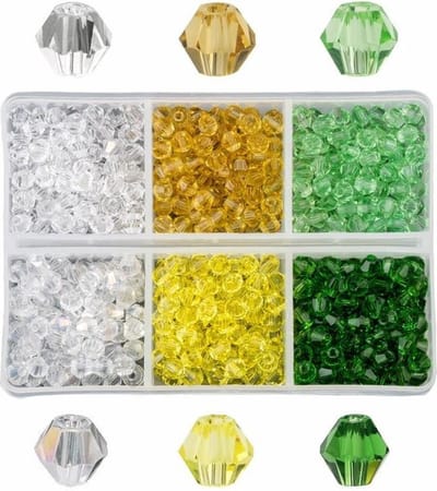 Fako Bijoux - DIY Kralen Set - Glas Kralen Facet Geslepen - Glaskralen - Sieraden Maken - 4mm - 600 Stuks - Limoen