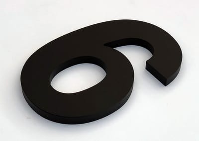Promessa-Design - Huisnummer 6 Zwart Mat Acrylaat Groot - Hoogte 15 cm - Dikte 10 mm - onderhoudsvrij - Type Acrylaat/15/MatZwart/Arial.