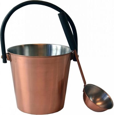 Saunia - Sauna emmer en bijpassende lepel - Copper plated