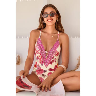 Coastal Sunrise Slim & Sculpt One-Piece Badpak