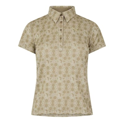Puma Hexagon golfpoloshirt met korte mouwen voor dames (Beige)