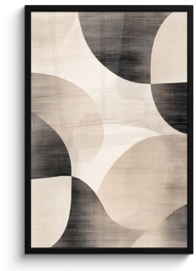 Poster in lijst - Fotolijst 60x90 cm - Posters - Grillige vormen - Subtiele overgangen - Dynamisch - Posterlijst zwart - Decoratie - Wanddecoratie woonkamer - Muurdecoratie slaapkamer