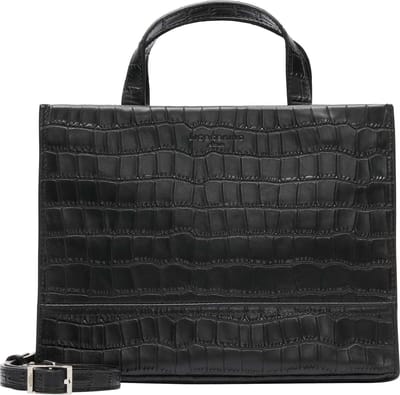 LIEBESKIND BERLIN Leren Handtas Schoudertas Lou 2 Satchel Bag Black Zwart