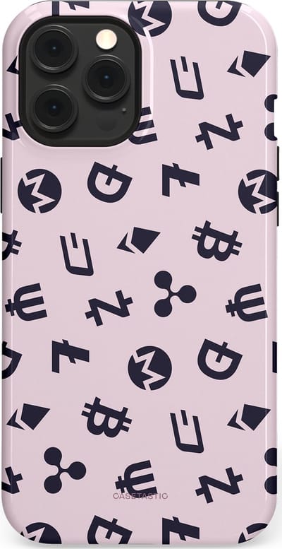 Casetastic Hoesje Geschikt voor Apple iPhone 12 Pro Max Magsafe - Stijlvolle Beschermende Duo-layer Case - Crypto flow