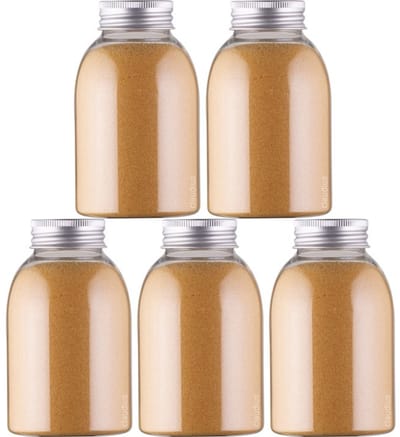 Scrubzout Appel-Kaneel - 300 gram - fles met aluminium dop - Hydraterende Lichaamsscrub - set van 5 stuks