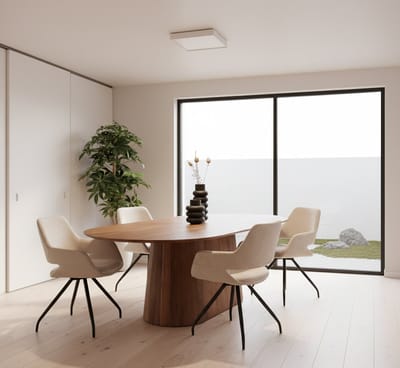 Ovale Eettafel Mangohout Naturel 200 cm | Luxe Houten Eettafel met Lattenpoot | Handgemaakt Massief Mangohout | Novihome