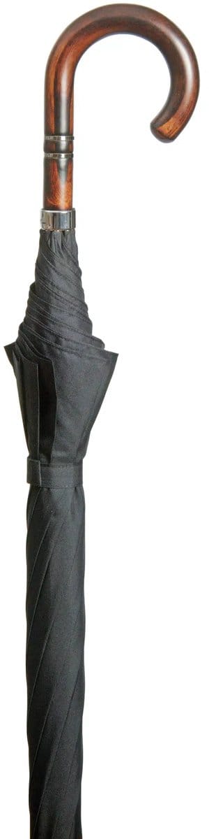Gastrock Paraplu – Acaciahout handvat – 108 cm doorsnee – Lengte 92 cm – Haak handvat – Doek van Polyester – 8 baleinen – Zwart