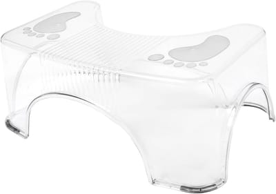 Voetenbank Krukje - Toilet Stoel - Zindelijkheidstraining Huis - Antislip Veiligheid - 37 x 21.5 cm - Transparant