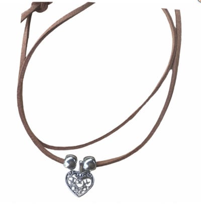 Enkelbandje-Wikkel-Filigraan Hart-Bruin - Charme Bijoux